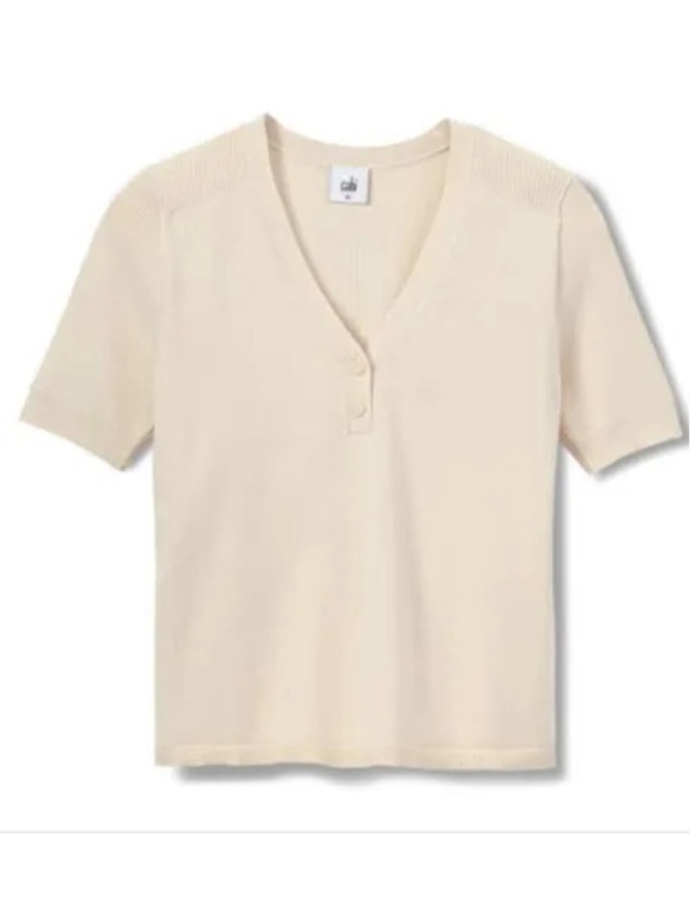 CAbi Campus Pullover Size L Cream Off White EUC